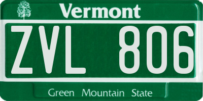VT license plate ZVL806