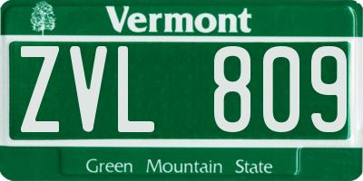 VT license plate ZVL809