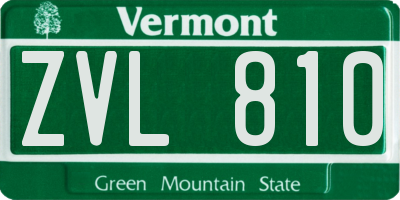 VT license plate ZVL810