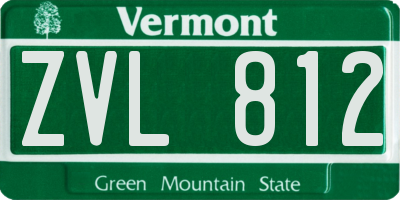 VT license plate ZVL812