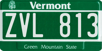 VT license plate ZVL813