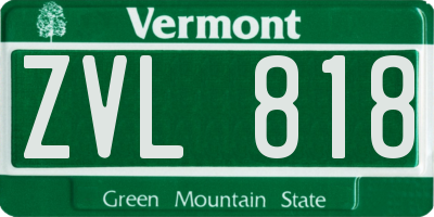 VT license plate ZVL818
