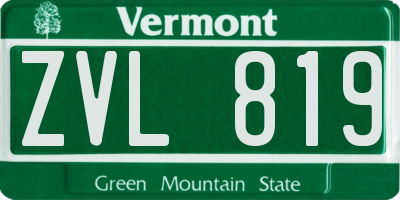 VT license plate ZVL819