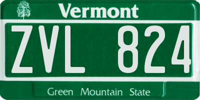 VT license plate ZVL824