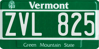 VT license plate ZVL825