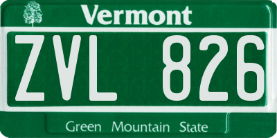 VT license plate ZVL826