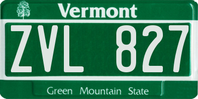VT license plate ZVL827