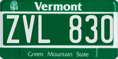 VT license plate ZVL830
