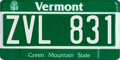 VT license plate ZVL831