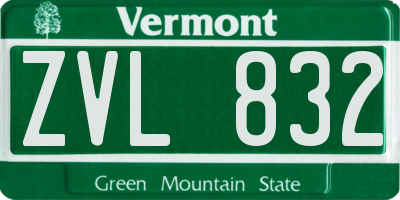 VT license plate ZVL832