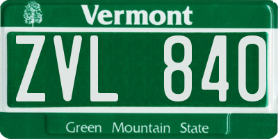 VT license plate ZVL840