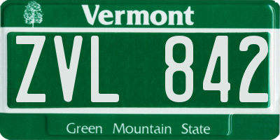 VT license plate ZVL842