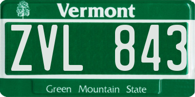 VT license plate ZVL843