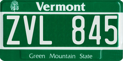 VT license plate ZVL845