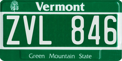 VT license plate ZVL846