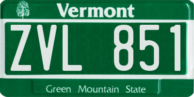 VT license plate ZVL851