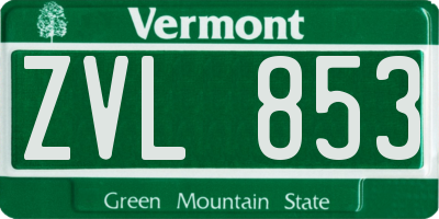VT license plate ZVL853