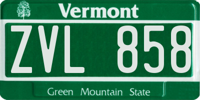 VT license plate ZVL858