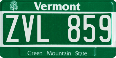 VT license plate ZVL859