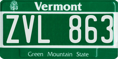 VT license plate ZVL863
