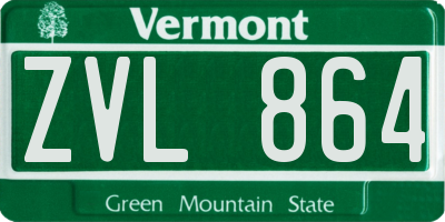 VT license plate ZVL864