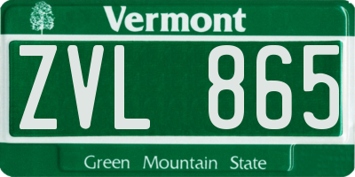 VT license plate ZVL865