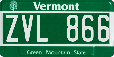 VT license plate ZVL866