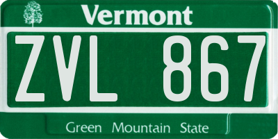 VT license plate ZVL867