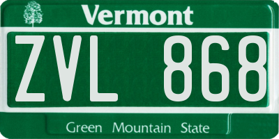 VT license plate ZVL868
