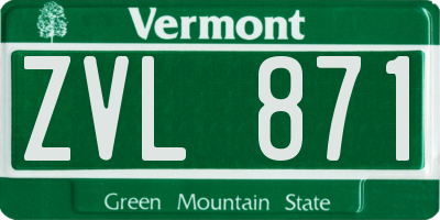 VT license plate ZVL871