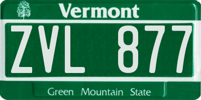 VT license plate ZVL877