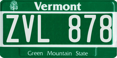 VT license plate ZVL878