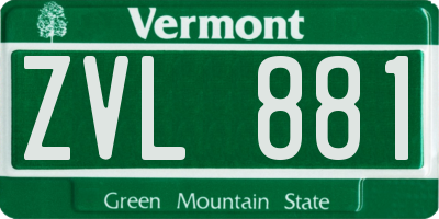 VT license plate ZVL881
