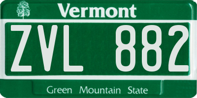 VT license plate ZVL882