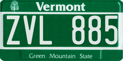 VT license plate ZVL885