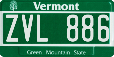 VT license plate ZVL886
