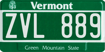 VT license plate ZVL889