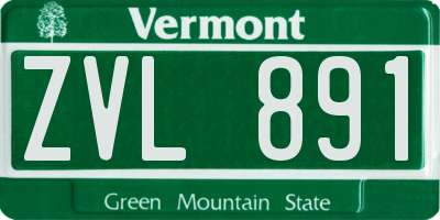VT license plate ZVL891
