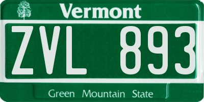 VT license plate ZVL893