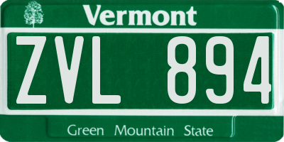 VT license plate ZVL894