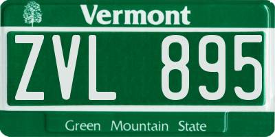 VT license plate ZVL895