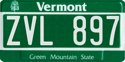 VT license plate ZVL897