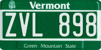 VT license plate ZVL898