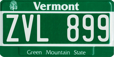 VT license plate ZVL899