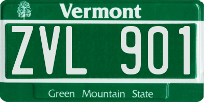 VT license plate ZVL901