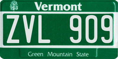 VT license plate ZVL909