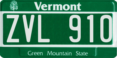 VT license plate ZVL910
