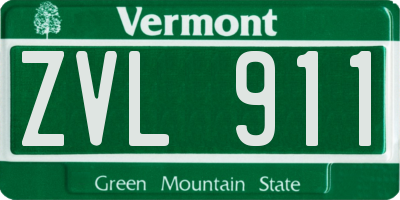 VT license plate ZVL911