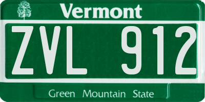 VT license plate ZVL912