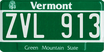 VT license plate ZVL913